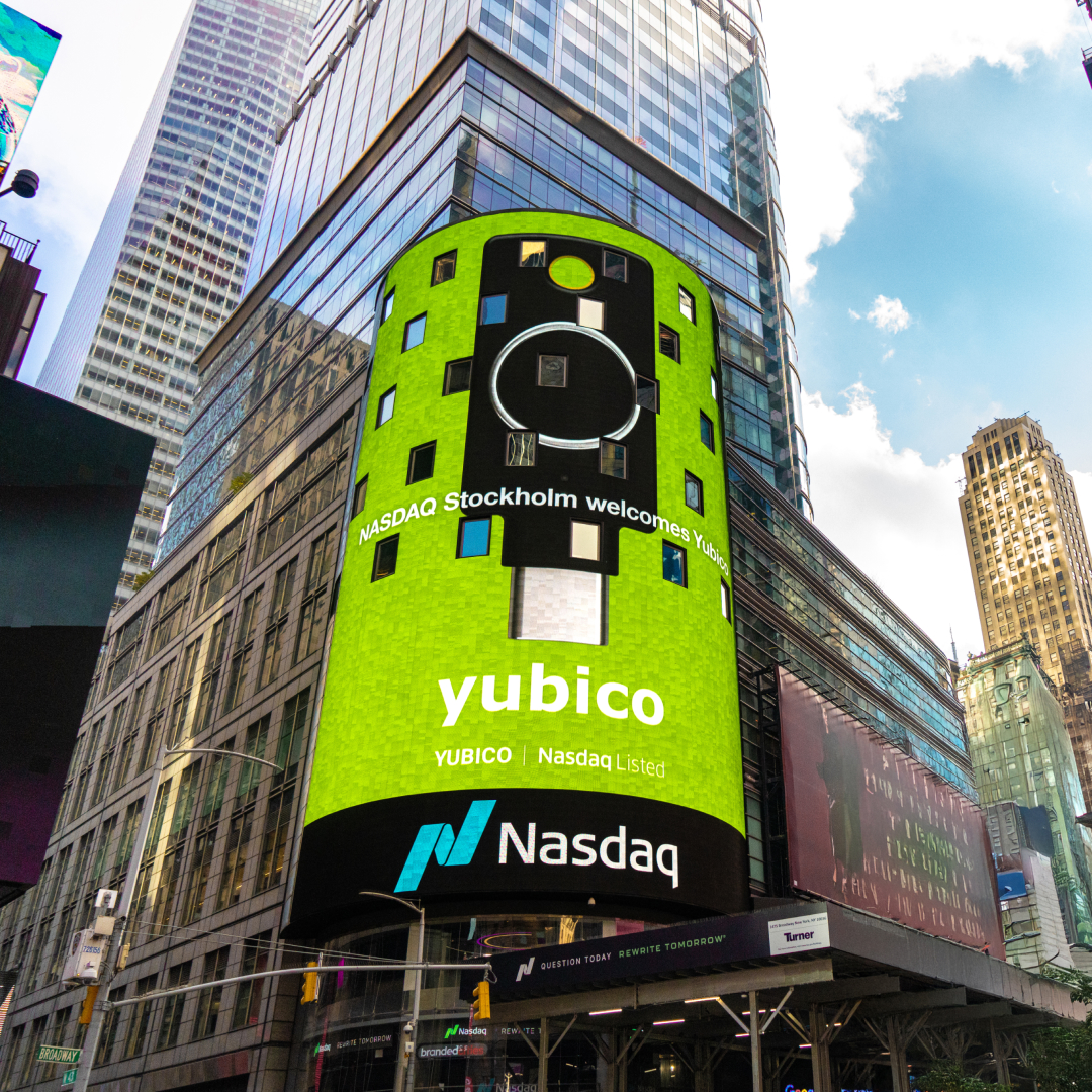 HellePwr2020's tweet photo. Exciting news: Yubico is now trading on Nasdaq Stockholm Main Market! https://t.co/FPwmRhEv9c https://t.co/klog0Fxk7b