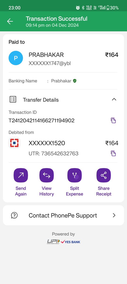 HimaniSaraswat6's tweet image. Dear @Uber_India, @Uber_Support
@dkhos On Wed, I booked a cab &amp;amp; paid the driver via his QR (ss attached), though I selected PhonePe in-app. Later, the trip showed as unpaid, blocking me from booking another ride. Raised a complaint, but no response for 2 days #UberIndia #0support