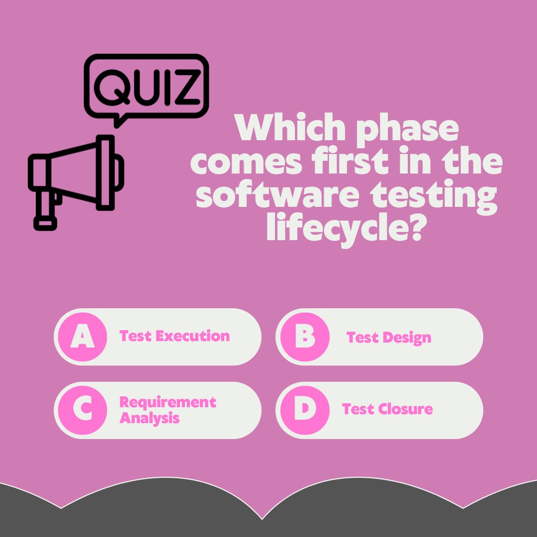 priyanka20266's tweet image. Which phase comes first in the software testing lifecycle?

#SoftwareTesting #TestingLifecycle #TestPlanning #SoftwareDevelopment #TechLearning #SoftwareTesters #ManualTesting #AutomationTesting