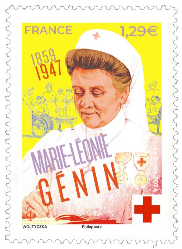 Philatimbre_fr's tweet image. Timbre : Marie-Léonie Genin 1859 - 1947: Provenant du bloc composé de 3 timbres à l’occasion du 160e anniversaire de la création de la Croix-Rouge française. Ce bloc est illustré par le portrait de… dlvr.it/TGdNY6 #croixrouge #femme #humaniste #humanité #volontariat