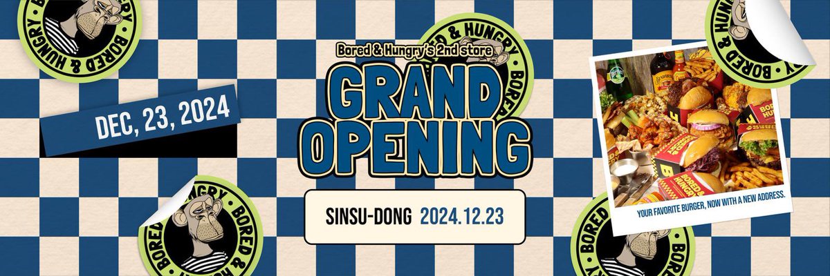 BorednHungry's tweet photo. BORED &amp; HUNGRY GIFTS SEOUL A NEW BRANCH 🎁

We’re serving up a Christmas Present for our Korean fans as we prepare to open up our 2nd Korea branch in Sinsu-dong on Dec. 23, 2024! 🍔

Where?

📍36 Gwanseong-ro 6-gil, Mapo-gu, Seoul

Design photos of the new branch below 👇 https://t.co/hAxXAUiTkY
