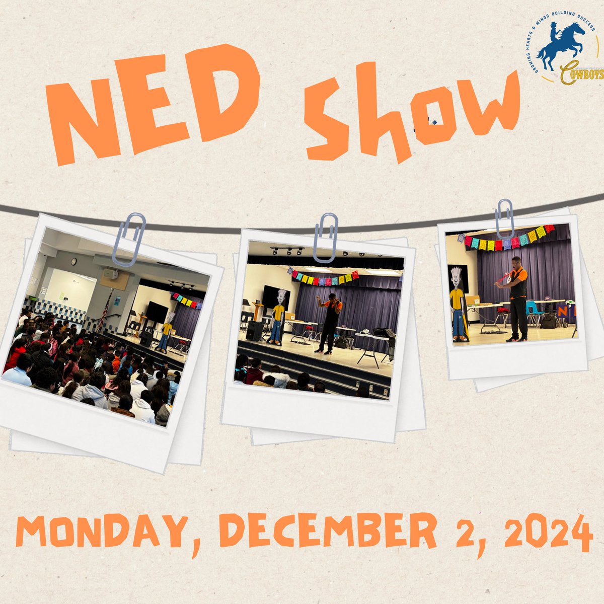 On December 2nd, 2024, our school embraced the power of resilience with the NED Show!  We're proud to be a NED Show School, inspiring students to Never Give Up and build a stronger mindset.