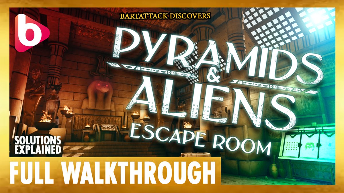 Bartattack1's tweet image. Another great escape room game from @mc2games ! Pyramids and aliens. It has all that you want: pyramids, aliens...and a whole lot of cool clever puzzles. If you like cool escape room games, play it! And if you're stuck you can always check my playthrough.
youtube.com/watch?v=yMlHdx…