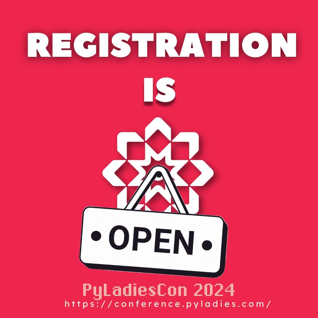 🚨Registration for #PyLadiesCon 2024 is STILL OPEN! 

🎉 Get your FREE ticket for this amazing event filled with talks, workshops, and networking with women in tech worldwide!

💖 You can also donate to support the community.

👉Register here: buff.ly/4f37pYT

#PyLadies