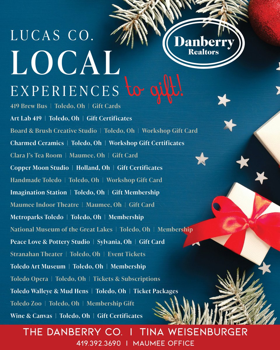 TinaWeisenburg1's tweet image. If you are looking to add some wonderful {and local} experiences to your holiday shopping list, check out these wonderful ideas throughout our community!

#LocalExperiences #GiftingExperienes #HolidayShopping #MidwestIsHome #HomeStartsHere #TheDanberryCo