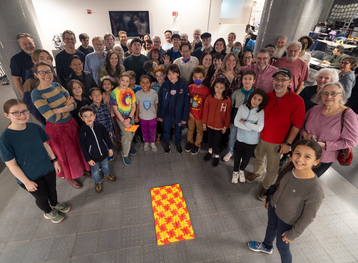 MoMath1's tweet image. Throwback to last month's Origami Illusions event with Dave Masunaga. Just a small preview of the fun to be had at MoMath's in person and online events!
