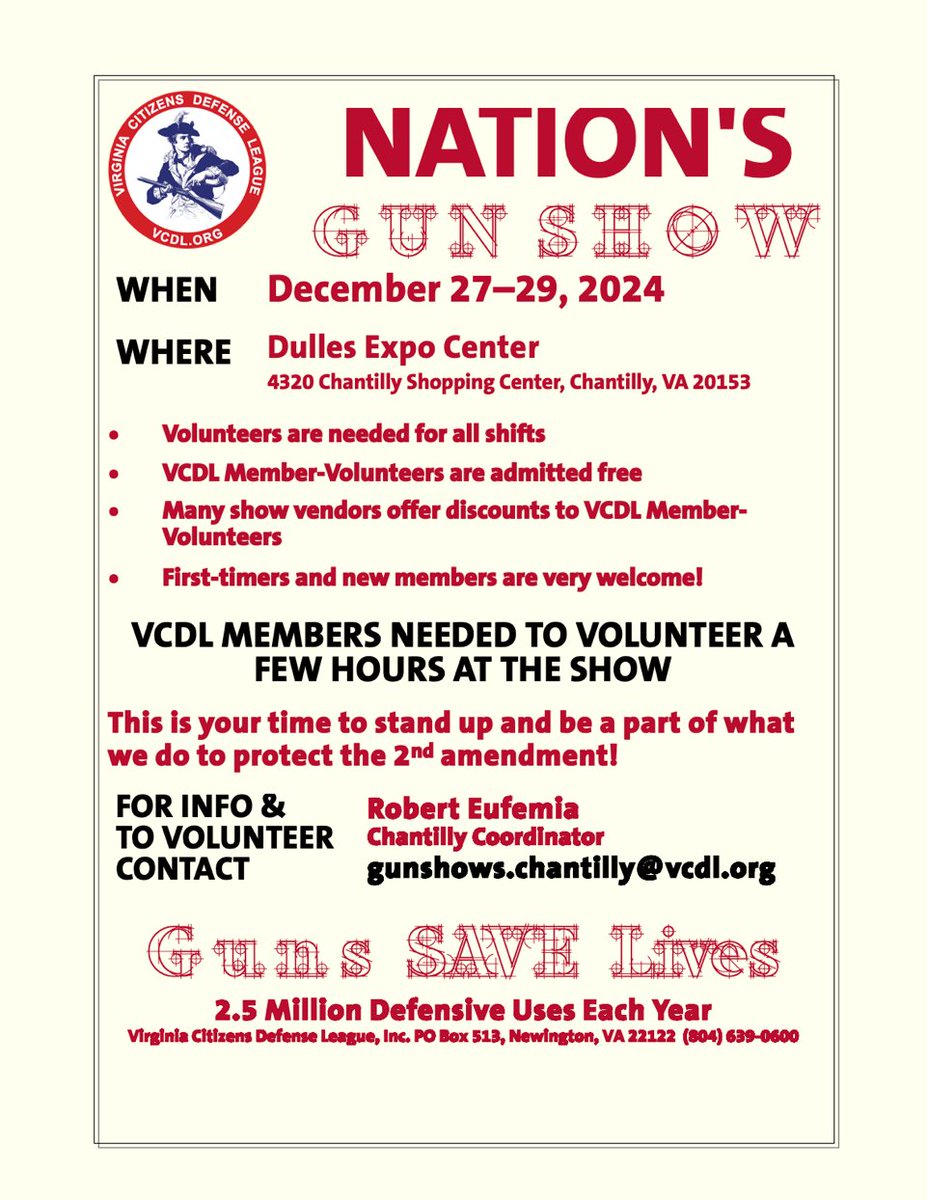 F3Monitoring's tweet image. Gun show!
December's 27, 28, 29 at @DullesExpoCtr .
#LoadingMags