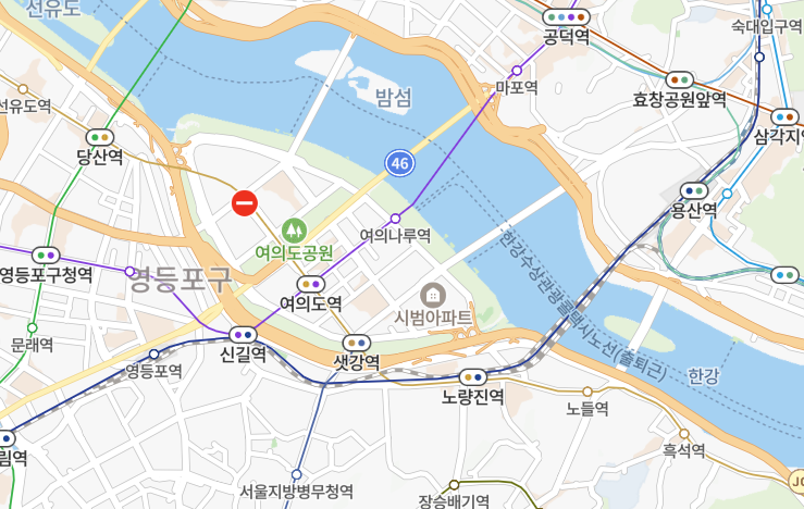 내일 시위가시는 분들을 위한 팁
국회의사당역, 여의도역 정차가 불가능한 경우
샛강역, 여의나루역 > 가장좋음
대방역, 영등포역 > 걸어갈 수 있음
용산역 > 5012번 타면 샛강역, 여의도역 정차
걸어서 불가능한 역
당산역, 노량진역, 영등포시장역
>너무 멀고 여의도는 섬이라 길이 없어요