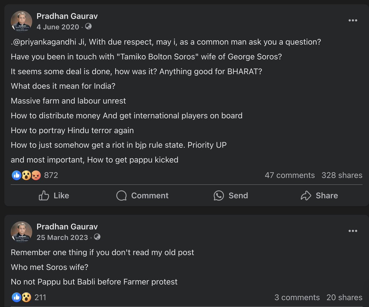 OfficeOfDGP's tweet photo. Respected @priyankagandhi Ji

Who is "Tamiko Bolton Soros"?
Did you ever meet her?

@sambitswaraj raising Question, I have been asking since 2020

Kindly answer, you are an MP now and answerable to people

@incindia will u answer please if madam permit https://t.co/1tgPaOOIcT