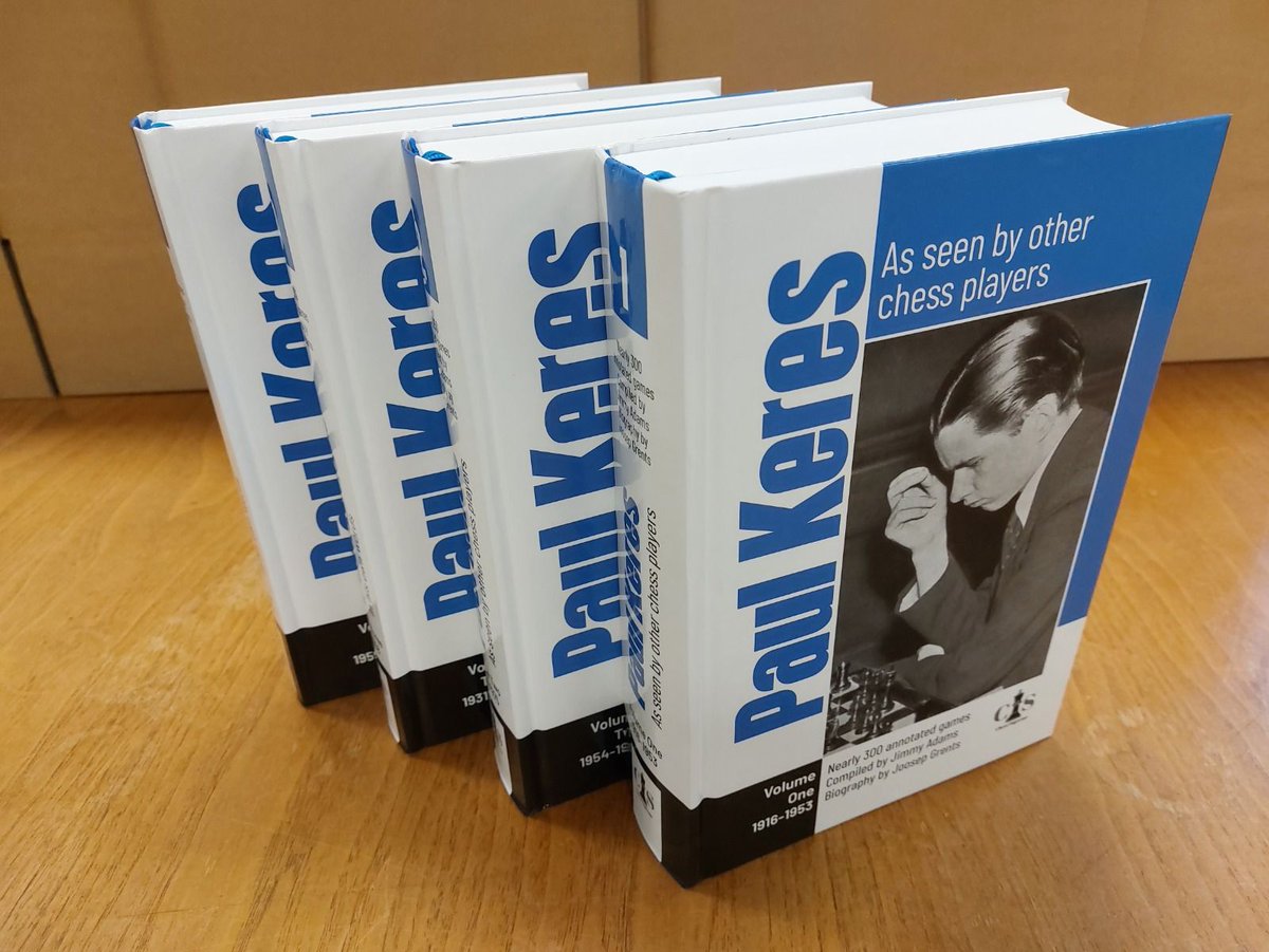 ChessAndBridge's tweet photo. So many new juicy #chess books just arrived! Including a limited edition Paul Keres 4 book set, @DanielKingChess Anti-Sicilians, @richardpalliser Tromp and more! All available here: https://t.co/Kni4QDSZ5C #chess #chessbooks #londonchess https://t.co/KYQy0Luk2f