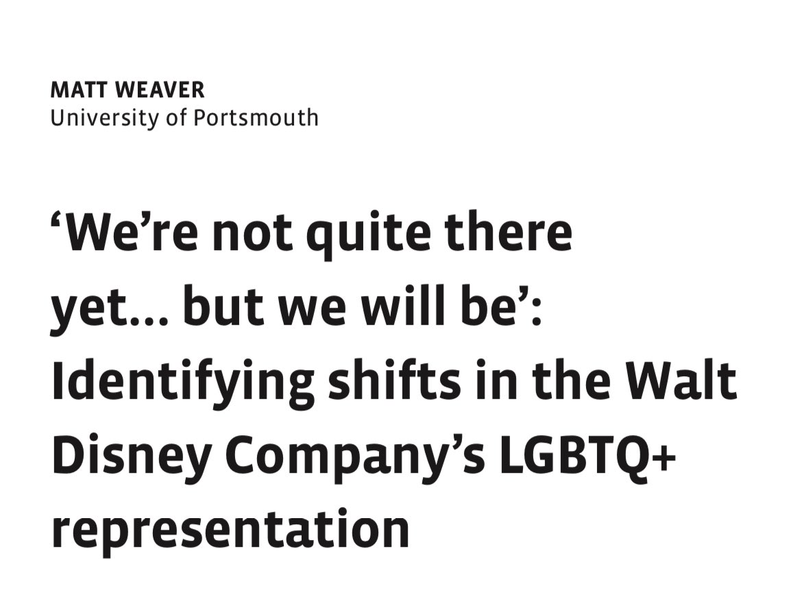 Dr. Matt Weaver (@matt_weaver21) on Twitter photo My first published article is out now in the International Journal of Disney Studies! ✨🎉 <a href="/IJDisneyStudies/">International Journal of Disney Studies</a> <a href="/_DisNet/">Disney, Culture & Society Research Network</a>
As it’s the inaugural issue, my article and many others are free to read with this link if you’re interested 😊 - intellectdiscover.com/content/journa… My first published article is out now in the International Journal of Disney Studies! ✨🎉 <a href="/IJDisneyStudies/">International Journal of Disney Studies</a> <a href="/_DisNet/">Disney, Culture & Society Research Network</a>
As it’s the inaugural issue, my article and many others are free to read with this link if you’re interested 😊 - intellectdiscover.com/content/journa…