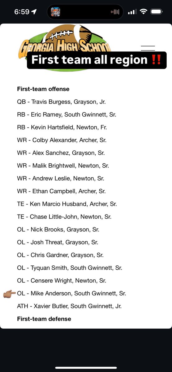 Michael (BIG MIKE) Anderson “25 (@mikeyssports) on Twitter photo Going from 2a football to 6a football it was a big adjustment but thanks to <a href="/Coach_DeBast/">Ben DeBastiani</a> @doster_td <a href="/CoachJPaxton/">Jamal Paxton Sr.</a> <a href="/CoachBryanLamar/">Bryan Lamar</a> <a href="/CoachM_Gray/">Michael Gray</a> I was ready to compete 1st Team all region <a href="/BigSkippin_75/">Coach Jordan Harris</a> <a href="/One11Recruiting/">One11 Recruiting</a> <a href="/RecruitGeorgia/">Recruit Georgia</a> <a href="/NEGARecruits/">Northeast Georgia Recruits</a> Going from 2a football to 6a football it was a big adjustment but thanks to <a href="/Coach_DeBast/">Ben DeBastiani</a> @doster_td <a href="/CoachJPaxton/">Jamal Paxton Sr.</a> <a href="/CoachBryanLamar/">Bryan Lamar</a> <a href="/CoachM_Gray/">Michael Gray</a> I was ready to compete 1st Team all region <a href="/BigSkippin_75/">Coach Jordan Harris</a> <a href="/One11Recruiting/">One11 Recruiting</a> <a href="/RecruitGeorgia/">Recruit Georgia</a> <a href="/NEGARecruits/">Northeast Georgia Recruits</a>