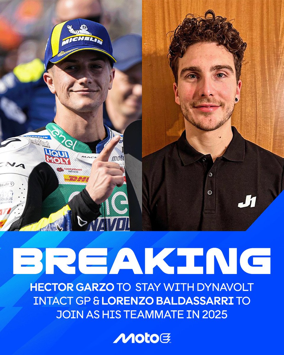 MotoE™ (@motoeofficial) on Twitter photo Champ <a href="/hector_garzo/">Héctor Garzó⚡️</a> stays with his 2024 fam & will have ‘rookie’ <a href="/7balda/">Lorenzo Baldassarri</a> as his partner in crime next season 👀 🤝
#MotoE Champ <a href="/hector_garzo/">Héctor Garzó⚡️</a> stays with his 2024 fam & will have ‘rookie’ <a href="/7balda/">Lorenzo Baldassarri</a> as his partner in crime next season 👀 🤝
#MotoE
