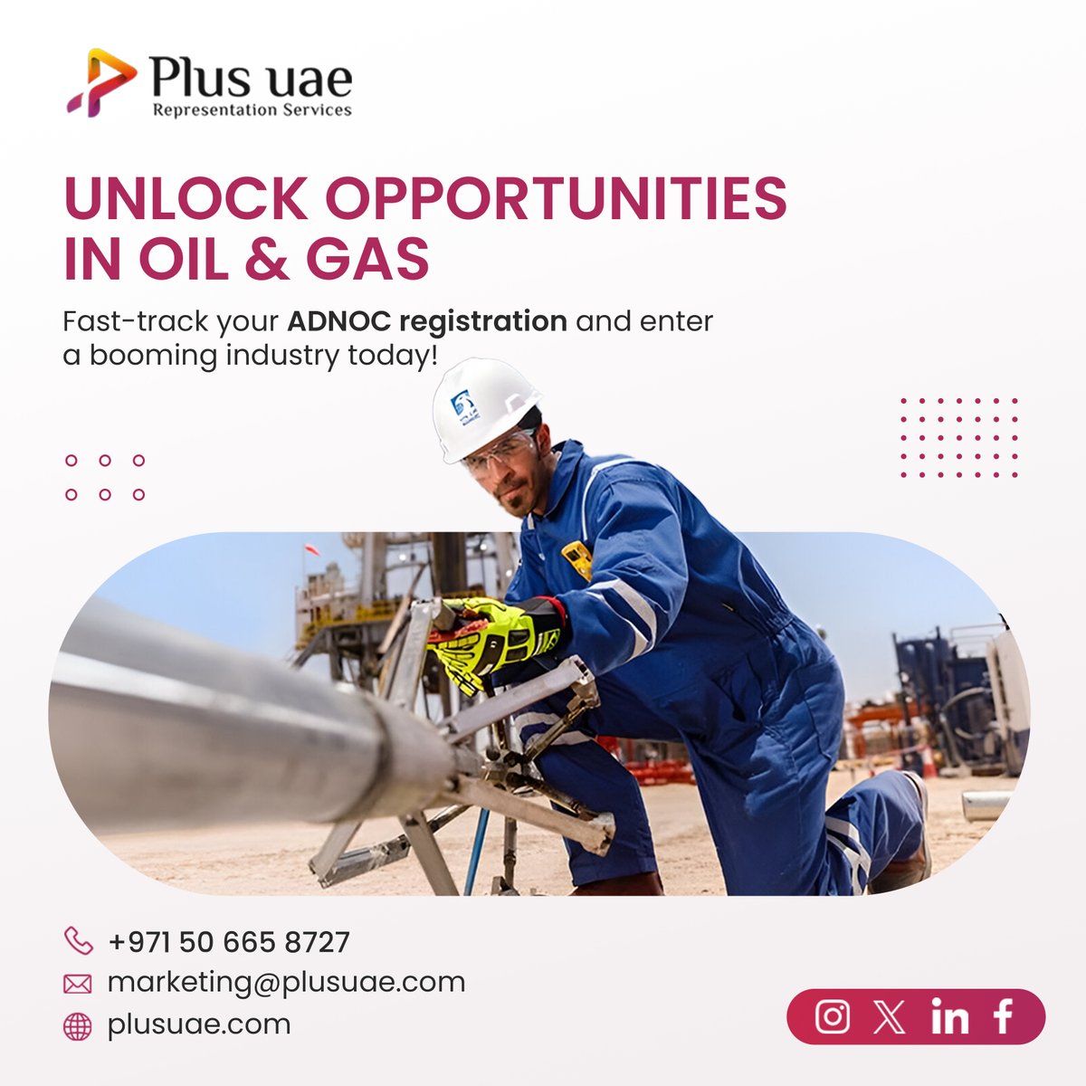 plusuae's tweet image. Join the UAE oil and gas sector with ease! Plus UAE offers fast ADNOC registration and hassle-free support.

+971 5066 58727
marketing@plusuae.com
plusuae.com
.
.
.
.
#ADNOCRegistration #OilAndGasUAE @ADNOCdist @ADNOCGroup @ADNECGroup @ADIPECOfficial @ADNOCADmarathon