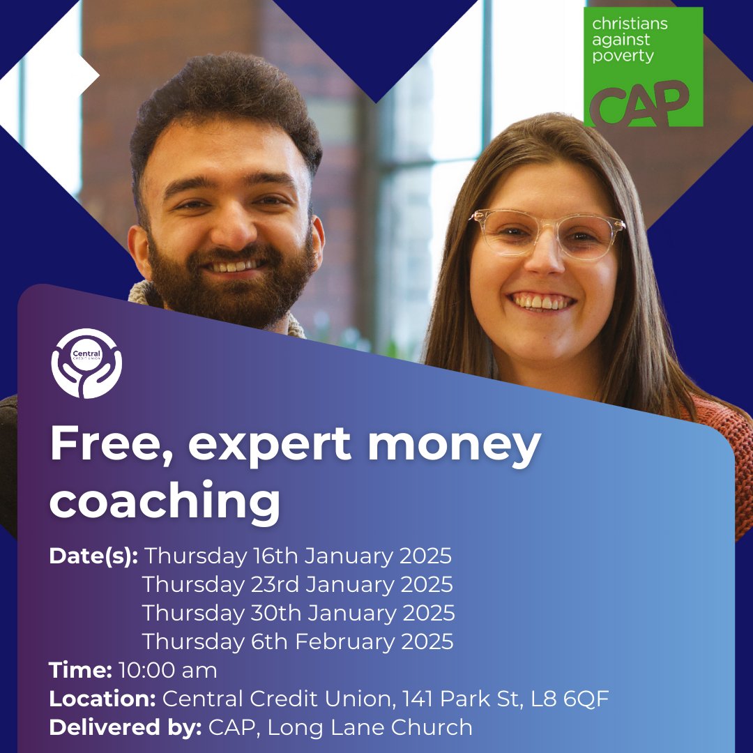 Central Credit Union (@centralcu_) on Twitter photo 🎯Master Your Money in 2025!🎯
Join the <a href="/CAPuk/">Christians Against Poverty (CAP) UK</a> Money Coaching Course & learn to:
✔️Manage money confidently
✔️Set lasting goals
✔️Build a secure future
📅Starts: 16 Jan 2025
⏰10 am
📍Central Credit Union, L8 6QF
Sign up👉refresh.capmoney.org/join-course/5c…
#Liverpool #CAPMoneyCourse 🎯Master Your Money in 2025!🎯
Join the <a href="/CAPuk/">Christians Against Poverty (CAP) UK</a> Money Coaching Course & learn to:
✔️Manage money confidently
✔️Set lasting goals
✔️Build a secure future
📅Starts: 16 Jan 2025
⏰10 am
📍Central Credit Union, L8 6QF
Sign up👉refresh.capmoney.org/join-course/5c…
#Liverpool #CAPMoneyCourse