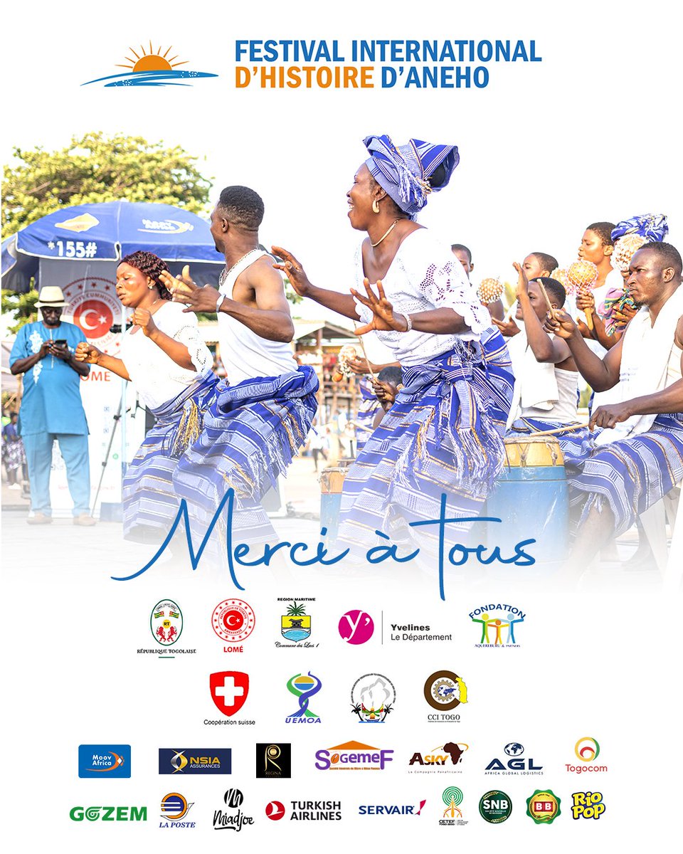 🇹🇬🇹🇷🇧🇯🇧🇷 𝐋’𝐚𝐯𝐞𝐧𝐭𝐮𝐫𝐞 𝐅𝐈𝐇𝐀 𝟐𝟎𝟐𝟒 𝐟𝐮𝐭 𝐛𝐞𝐥𝐥𝐞 𝐠𝐫â𝐜𝐞 à 𝐯𝐨𝐮𝐬 !😍✨

𝑨𝒌𝒑𝒆́ ! 𝑴𝒆𝒓𝒄𝒊 ! 𝑻𝒆s𝒆𝒌𝒌ü𝒓𝒍𝒆𝒓 ! 𝑶𝒃𝒓𝒊𝒈𝒂𝒅𝒐 !  🙏🏿

FIHA, l’histoire en fête !

#FIHA #festivaldaneho #Aneho #Togo #Türkiye #Lokossa #Atakpamé #Ogou1 #Lacs1