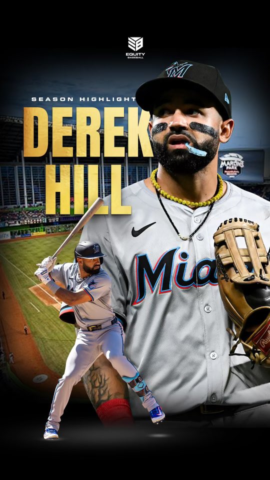 equitybaseball's tweet image. Getting it done with the bat and the glove , Derek Hill took full advantage of the opportunity with the @Marlins . He’s ready to take the next step in 2025 bigger, better , stronger 💪💪