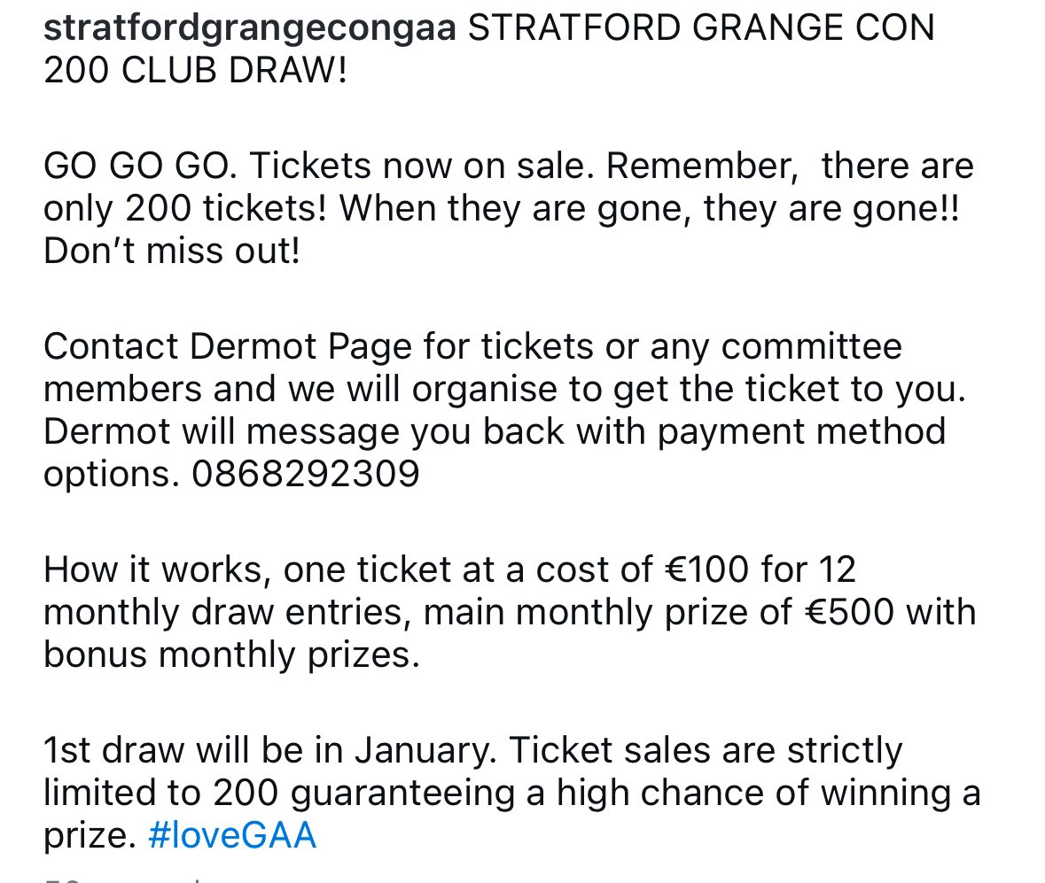 StratConGAA's tweet photo. Remember there are only 200 tickets!! https://t.co/ooOgkzvy3O