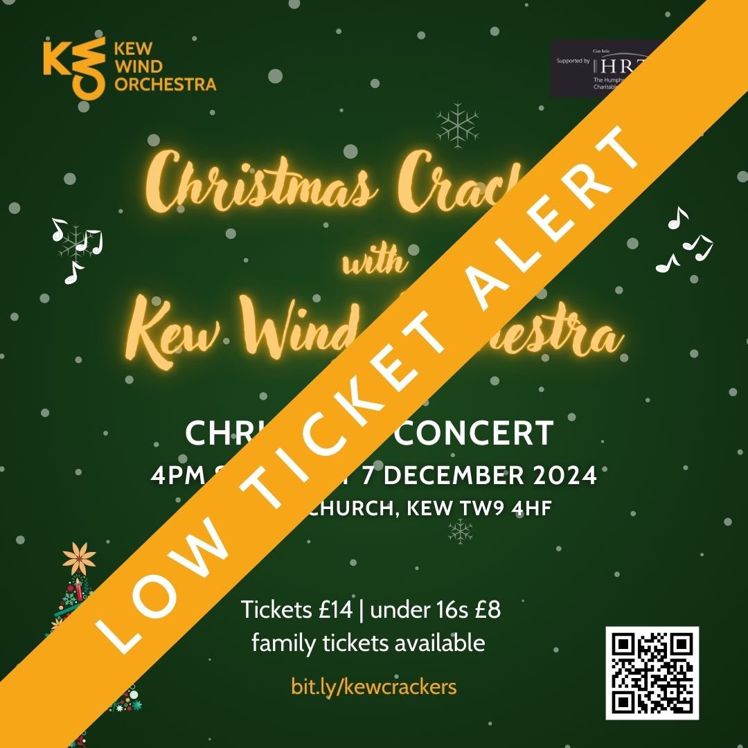 📣 Low ticket alert! 🎫

Join us at 4pm tomorrow in the Barn Church, Kew to get in the festive spirit and kick off the Christmas season! 

Any last tickets will be available on the door but tickets are selling fast so secure your spot now at bit.ly/kewcracker🎄💫🎶