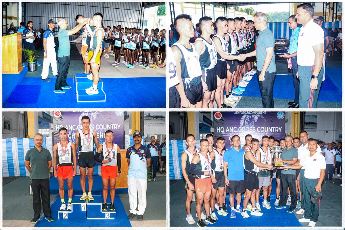 AN_Command's tweet photo. #ANC X-country championship organised on 06 Dec, witnessed enthusiastic participation from all components of #ANC.
🥇Team #ArmyComponent emerged as winner. #Rear Admiral Biplab Hota VSM, COS HQ ANC felicitated the winners
#SportsWayOfLife
#keepRunning https://t.co/fW8QgvfnS2