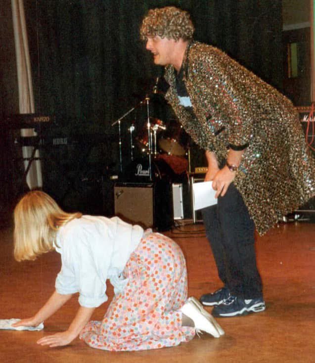 thorneaffair's tweet image. my mum found these pictures from when greg davies worked at her school and wtf 😭😭😭