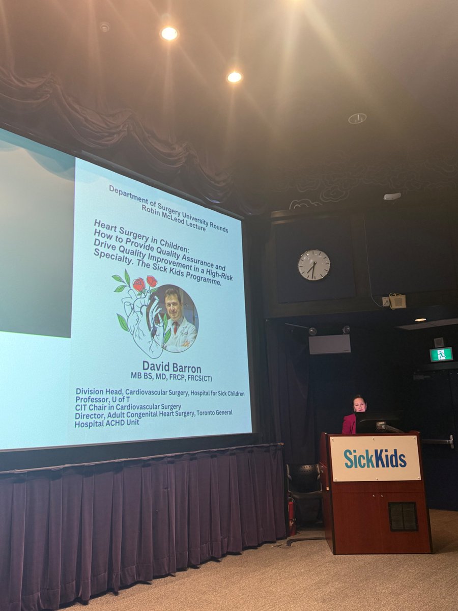 U of T Department of Surgery (@uoftsurgery) on Twitter photo Happening now: <a href="/UofTSurgery/">U of T Department of Surgery</a> Rounds: Robin McLeod Lecture in the presence of her family members, colleagues & friends. "Heart Surgery in Children:Β How to Provide Quality Assurance & Drive Quality Improvement in a High-Risk Specialty. The Sick Kids Programme" by Dr. David Barron. Happening now: <a href="/UofTSurgery/">U of T Department of Surgery</a> Rounds: Robin McLeod Lecture in the presence of her family members, colleagues & friends. "Heart Surgery in Children:Β How to Provide Quality Assurance & Drive Quality Improvement in a High-Risk Specialty. The Sick Kids Programme" by Dr. David Barron.