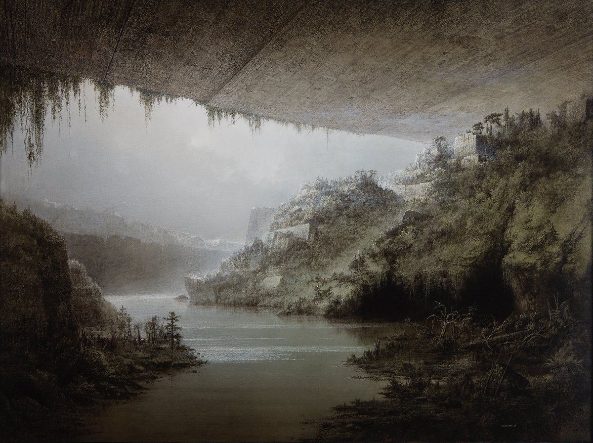 À propos of Brutalism... Landscapes by French painter Jean-Pierre Ugarte (born 1950)