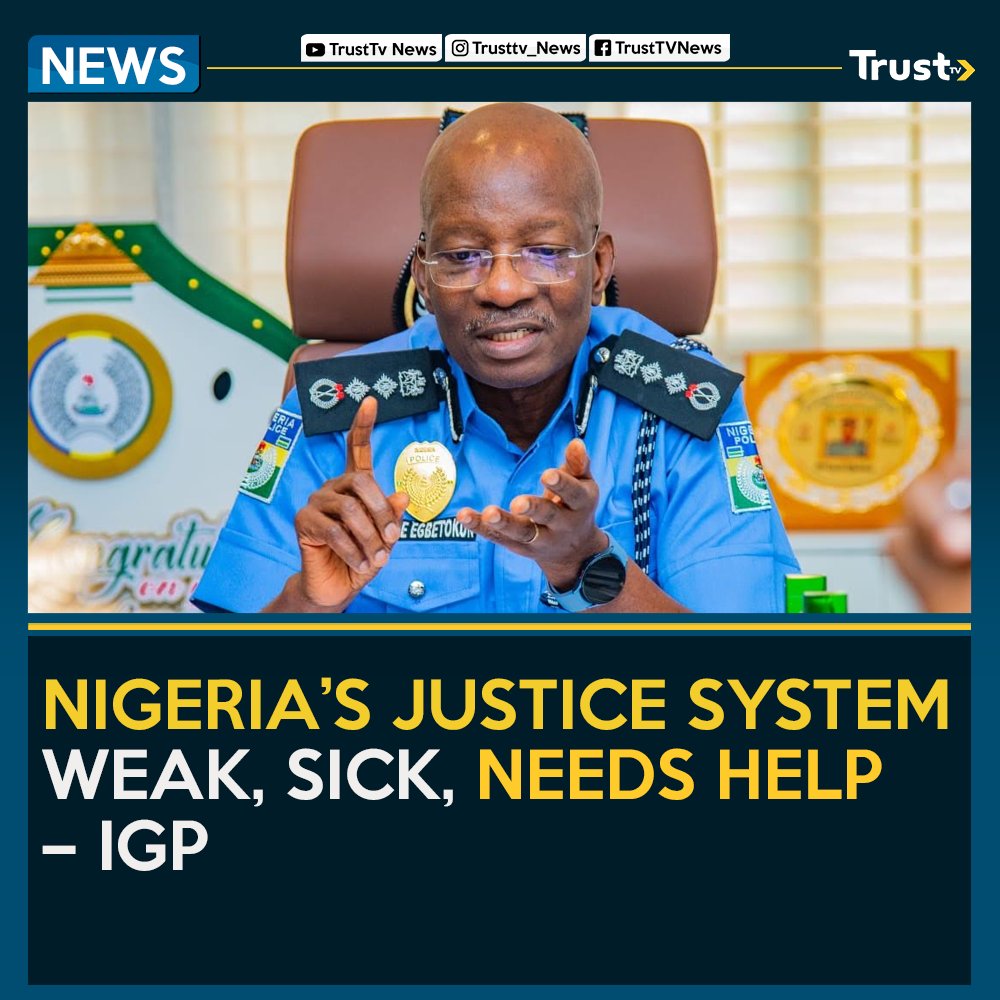 trusttv_news's tweet photo. The Inspector General of Police (IGP), Kayode Egbetokun, on Thursday, said the criminal justice system in Nigeria is weak, sick and needs a complete overhaul.
The IGP explained that like a sick person who seeks medical help from a doctor, the nation’s criminal justice system also needs to be revived.
He however urged Nigerians to stop blaming the police.
Speaking at the 2024 Annual Lecture/Award Ceremony, organised by the Crime Reporters Association of Nigeria (CRAN), Egbetokun said: “Police is not the only pillar or stakeholder in the criminal justice system in this country. We have challenges, we accept, but we will try our best to make sure we have a better system.
“All of us must come together to help perfect criminal justice or justice system administration in Nigeria. If this system is working well; it is going to affect you, it is going to us.”
The IGP was represented at the event by the Force Public Relations Officer (FPRO), ACP, Muyiwa Adejobi.
Also speaking, the Chairman of the Independent Corrupt Practices Commission (ICPC), Dr Musa Adamu Aliyu, SAN, opined that corruption remains one of the most persistent challenges affecting all sectors and institutions of Nigerian society, undermining policy- decision-making.
Aliyu said: “Corruption remains one of the most persistent challenges affecting all sectors and institutions of the Nigerian society, undermines policy-decision making, resource mobilisation and utilisation, policy execution and service delivery.
“Our experience at the ICPC in partnership with key stakeholders, has shown that tackling corruption effectively, across sectors and institutions, requires a proactive, multi-faceted approach. This approach should focus not only on enforcement but also on prevention, deterrence, and systems reform.”
According to Aliyu, the Justice System Administration faces institutional, funding, infrastructural, human resources, and socio-cultural challenges.
He added: “The widespread corruption within the justice system, including bribery, influence peddling and attitudinal challenges are more fundamental and daunting. I dare say that the justice sector remains a focal point of concern, particularly regarding bribery involving stakeholders in the justice sector, and despite limited public contact, judicial officials exhibit relatively high bribery prevalence, hence the need for targeted anti-corruption measures in this sector.”

#trusttvnewss #Corruption #NigeriaPolice