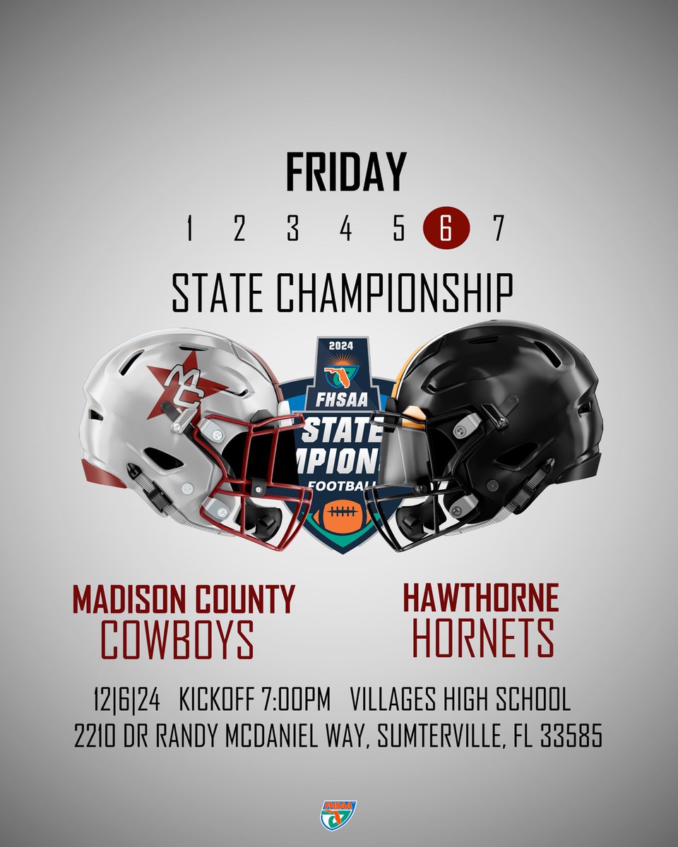 We will see you at The Villages tonight at 7 pm as the Cowboys compete in their 14th State Championship Game, let’s bring home the 7th Title. Drive safe. Last one out of Madison turn off the lights.