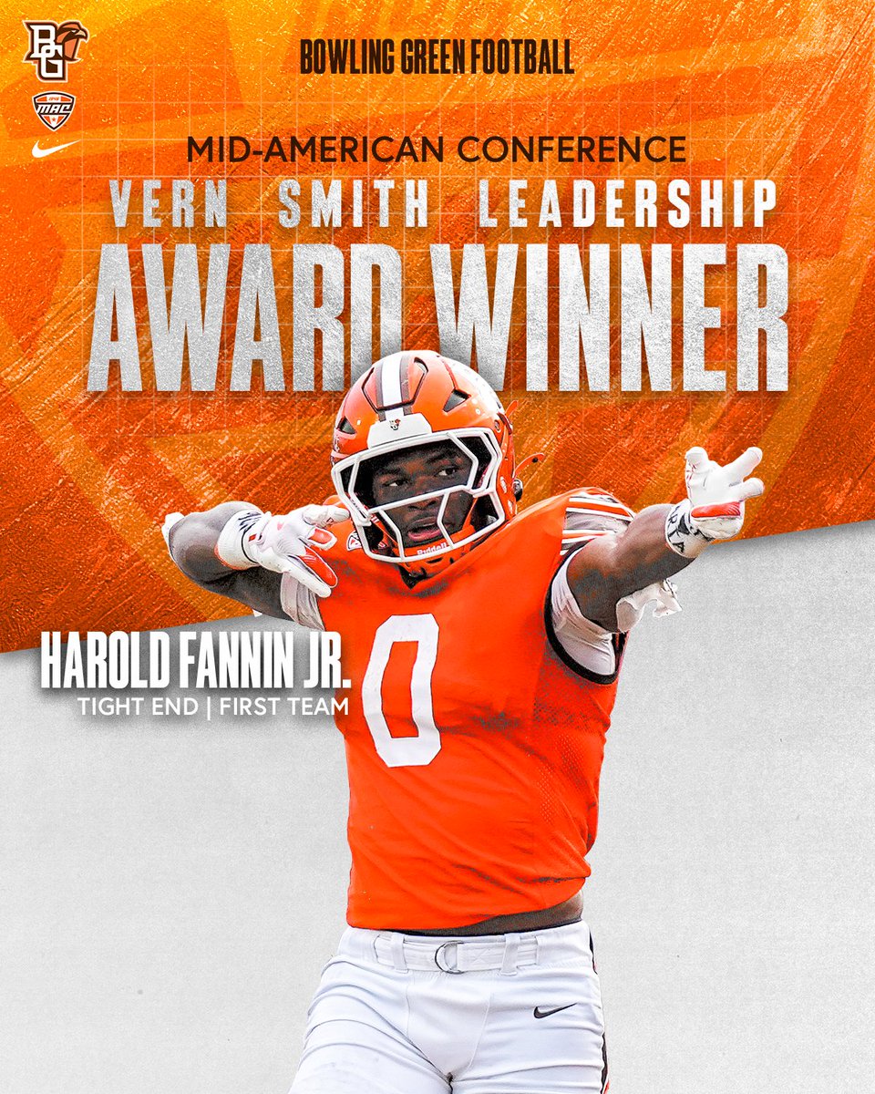 1480whbc's tweet photo. HISTORY

 Former McKinley Bull Dog Harold Fannin Jr. has been named MAC POY. He is the first tight end in FBS history to be named the overall Player of the Year by a conference

@McKinleySports @McK_Football @RecruitMcKFB https://t.co/J2rbodvYfV