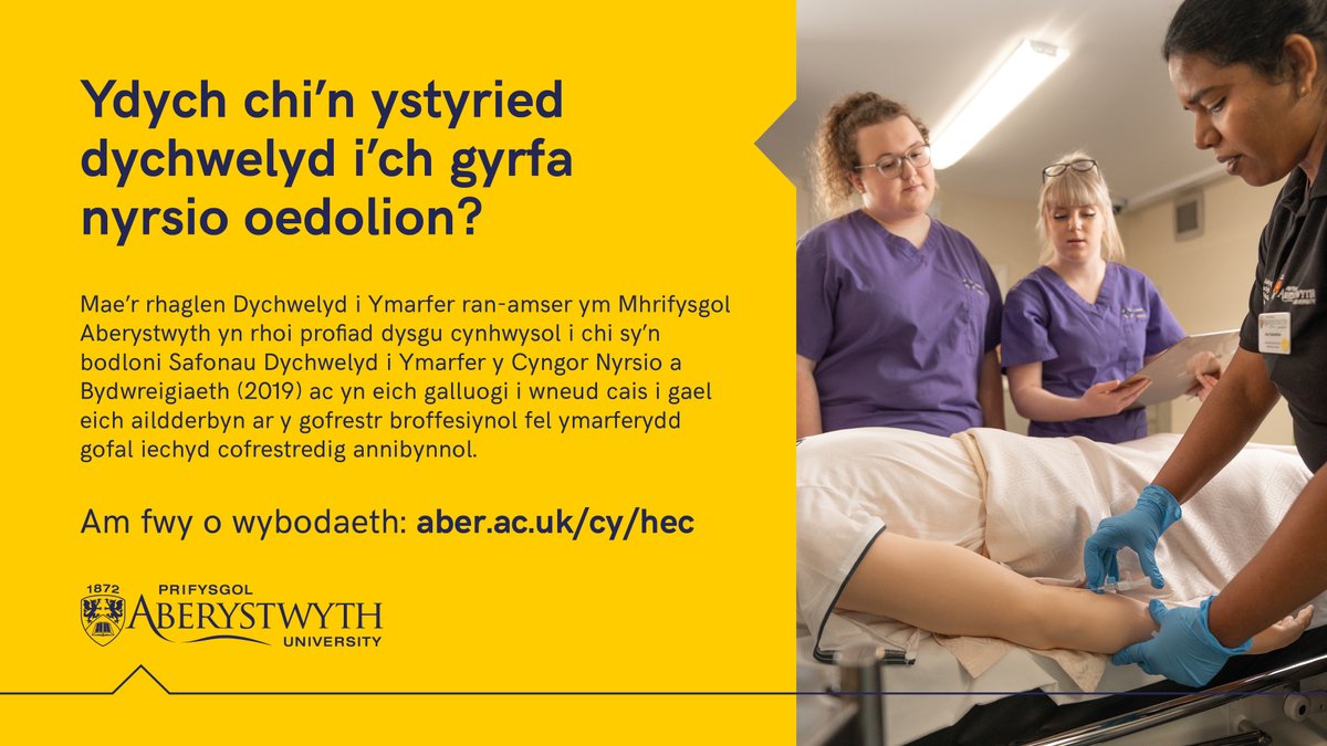 Amanda Jones (@amandajayne1975) on Twitter photo Diddordeb yn astudio 'Rhaglen Dychwelyd i Ymarfer Nyrsio' yn <a href="/Prifysgol_Aber/">Prifysgol Aberystwyth</a> (Maes Oedolion) gyda dim ffioedd hyfforddi?
Costiau hyfforddi yn cael ei ariannu gan Addysg a Gwella Iechyd Cymru.
Cysylltwch â Darren Prince: Cydlynydd Rhaglen: dap101@aber.ac.uk
Cychwyn 17/02/2025 Diddordeb yn astudio 'Rhaglen Dychwelyd i Ymarfer Nyrsio' yn <a href="/Prifysgol_Aber/">Prifysgol Aberystwyth</a> (Maes Oedolion) gyda dim ffioedd hyfforddi?
Costiau hyfforddi yn cael ei ariannu gan Addysg a Gwella Iechyd Cymru.
Cysylltwch â Darren Prince: Cydlynydd Rhaglen: dap101@aber.ac.uk
Cychwyn 17/02/2025