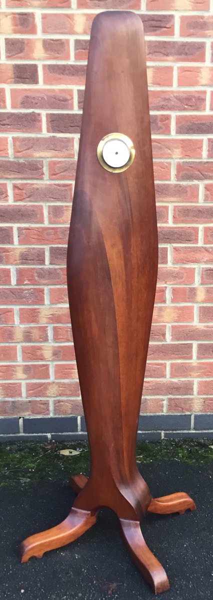 An unusual and impressive aviation collectible.
A large laminated wooden propeller blade, set with a small gilt brass barometer.
Likely c.1920 in date.
Its former owner worked for Rolls Royce, and it’s possible that this is where it originated from.
<a href="/HansonsUK/">Hansons Auctioneers</a> <a href="/HansonsAuctions/">Charles Hanson</a>
