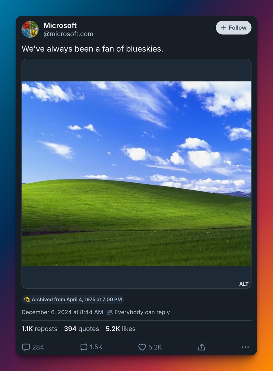 bluesky got microsoft, can we have…