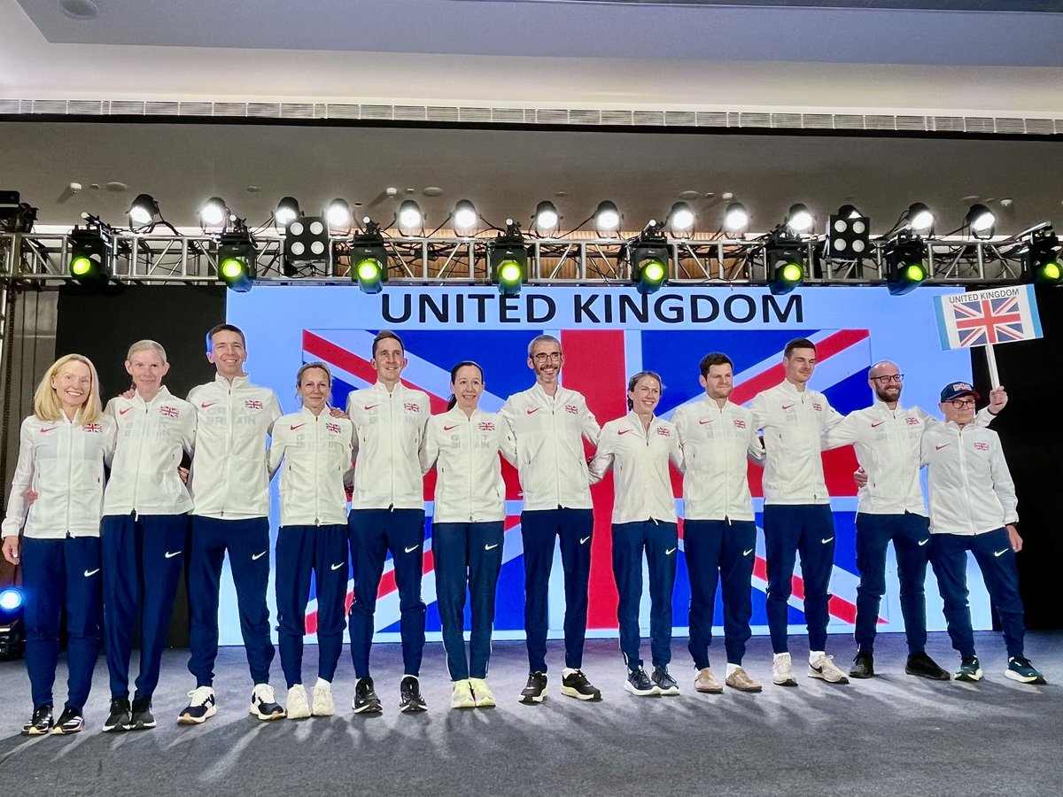 GREAT BRITAIN &amp; NORTHERN IRELAND team at opening ceremony of the <a href="/iaunews/">IAU</a> World 100km Championship, Bengaluru, India. 
Pic: me 
Start: 6am Saturday, India time.GMT +5.5hrs 
Live tracking: 
tinyurl.com/5v7cku76
<a href="/AthleticsWeekly/">AW</a> <a href="/BritAthletics/">British Athletics</a>