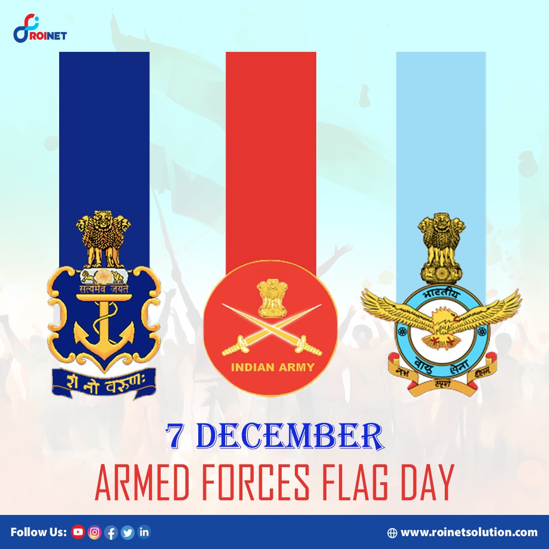 Honoring the bravery, sacrifice, and dedication of our armed forces!

ROINET wishes everyone a proud and meaningful Armed Forces Flag Day.

Let’s come together to salute our nation’s heroes.

#ROINET #ArmedForcesFlagDay #HonorTheHeroes #Bravehearts #SaluteToCourage #NationalPride