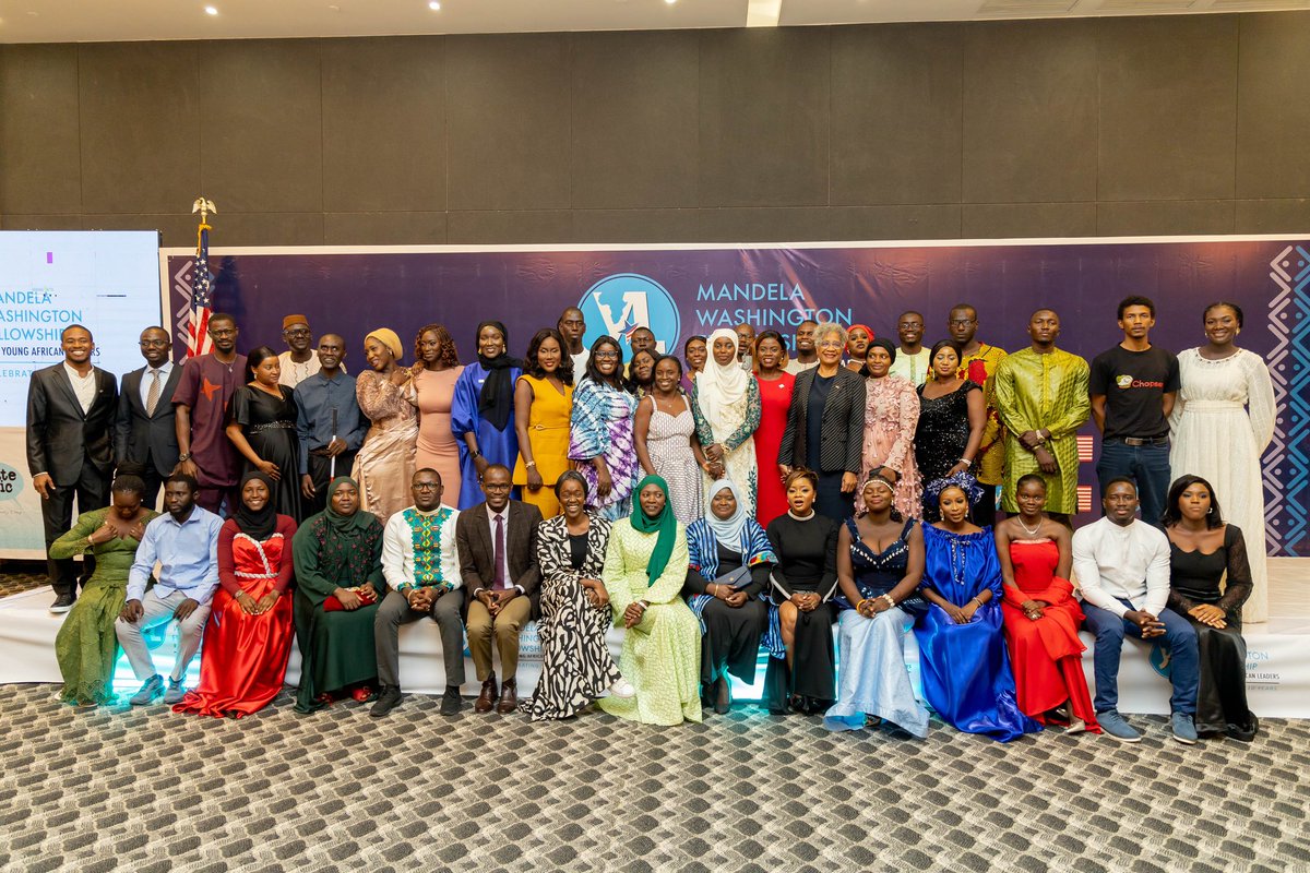 KBokum_'s tweet image. Grateful to the @USEmbassyBanjul for celebrating 10 years of the #MandelaWashingtonFellowship and supporting young Gambians. Honored to host the event with Cherno. Kudos to the alumni for their efforts and congrats to all awardees! #YALI10 #MWF