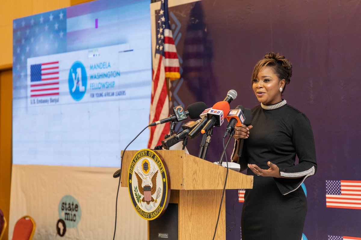 KBokum_'s tweet image. Grateful to the @USEmbassyBanjul for celebrating 10 years of the #MandelaWashingtonFellowship and supporting young Gambians. Honored to host the event with Cherno. Kudos to the alumni for their efforts and congrats to all awardees! #YALI10 #MWF