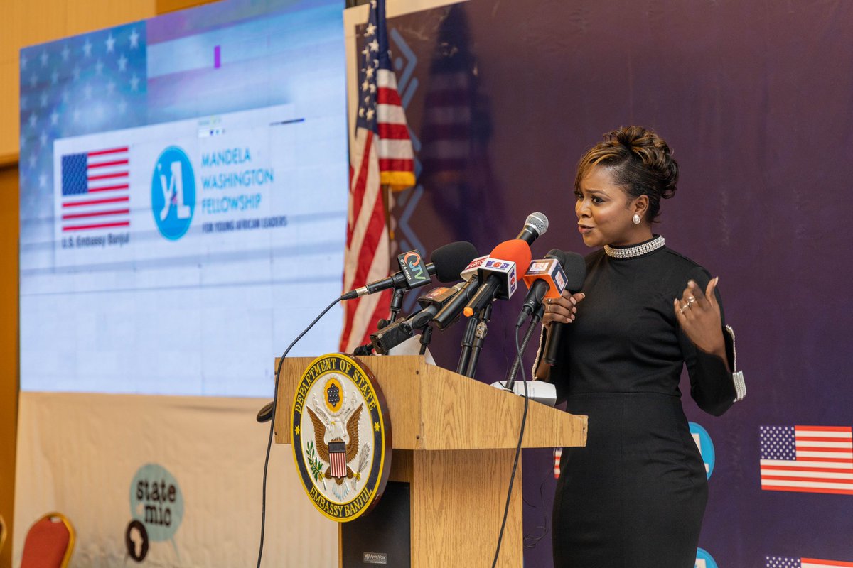 KBokum_'s tweet image. Grateful to the @USEmbassyBanjul for celebrating 10 years of the #MandelaWashingtonFellowship and supporting young Gambians. Honored to host the event with Cherno. Kudos to the alumni for their efforts and congrats to all awardees! #YALI10 #MWF