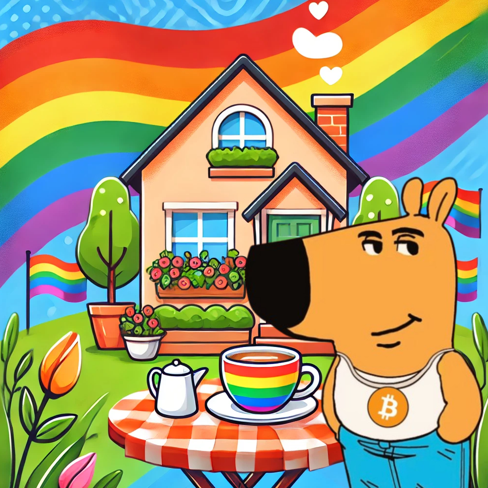 justabtcgay's tweet photo. 🌈☕ A cup of coffee, a cozy house, and all the pride in the world!
At $BTCGAY, we’re about good vibes, warm hearts, and celebrating diversity. Whether it’s a sunny morning or a moonlit night, the rainbow is always shining bright.
#BTCGAY #CryptoPride #StayFabulous #GoodVibesOnly #CryptoWithLove 🌟✨