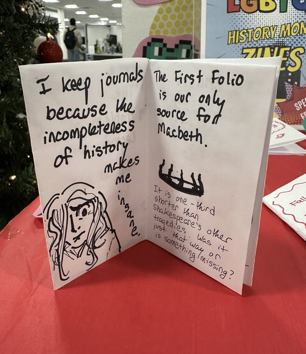 sbulibraries's tweet photo. Here's a last look at the zines created during our LGBTQ+ History Month workshops. But don't worry, we'll have more zine opportunities coming up!

#Zines #LGBTQ #SBULibraries https://t.co/ffyleOnTJm