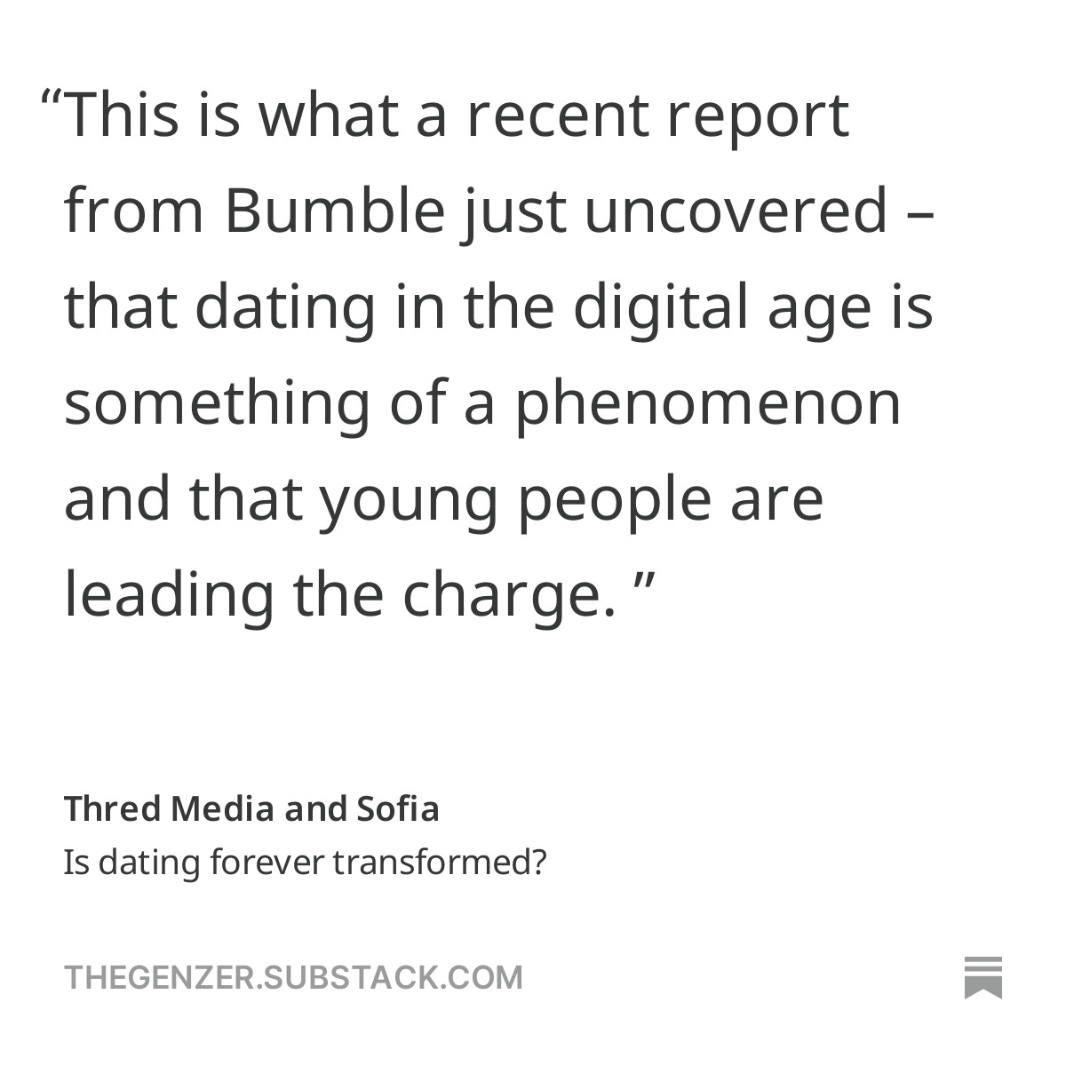 ThredMediaHQ's tweet image. Dating: Forever transformed or just another swipe away? 💔➡️💌 Dive into how Gen Z is redefining love, from app fatigue to IRL meet-cutes. Are we losing the spark, or finding it anew? 🔗 Read more in our bio. #DatingRedefined #GenZLove #ModernRomance