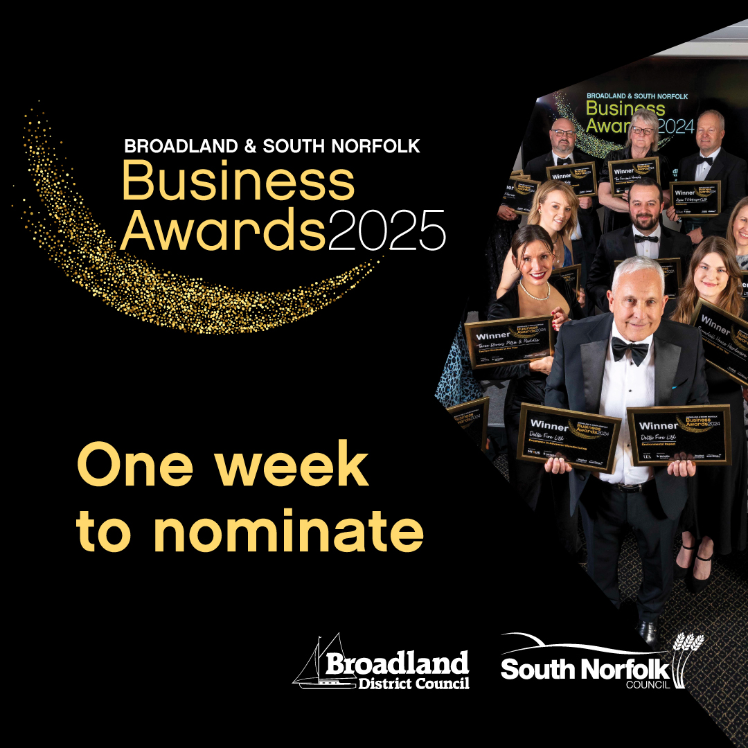 Broadland District Council (@broadlanddc) on Twitter photo 🌟 One week left to nominate your business, favourite retailer or pub for our 2025 Business Awards, sponsored by <a href="/birkettsllp/">Birketts LLP</a>! 🌟 Nominate by 13 December at orlo.uk/Svb87
#BSNBizAwards #Broadland #SouthNorfolk 🌟 One week left to nominate your business, favourite retailer or pub for our 2025 Business Awards, sponsored by <a href="/birkettsllp/">Birketts LLP</a>! 🌟 Nominate by 13 December at orlo.uk/Svb87
#BSNBizAwards #Broadland #SouthNorfolk