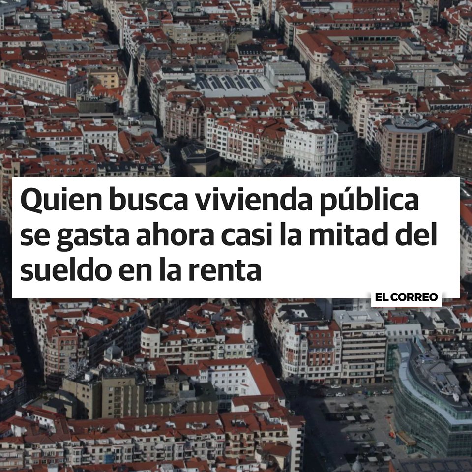 🚨EMERGENCIA HABITACIONAL  
🏡El precio de la VIVIENDA nunca debería sobrepasar el 30% del sueldo.  
💸Sin embargo, el gasto medio está siendo el 45% de los ingresos familiares.  
❌NO podemos permitir que la VIVIENDA sea un NEGOCIO. 
👌Debemos GARANTIZAR que sea un DERECHO.