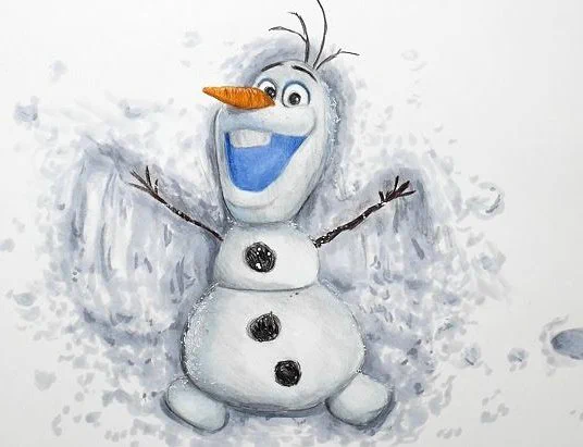 アナ雪2やってるので 前に描いたオラフが雪に埋まってる所を貼っときます