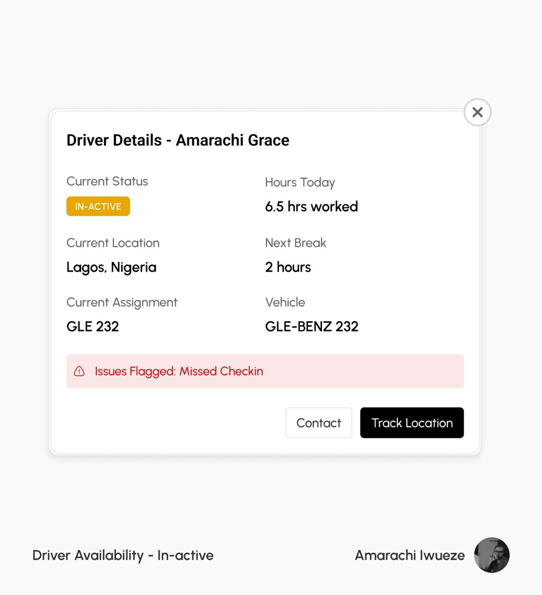 Worked on some logistic dashboard and modals.

These components help track driver statuses, shipment locations, and more, all in real-time.

What do you think about these?