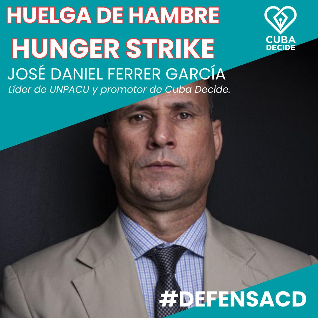 Urgente: José Daniel Ferrer inicia huelga de hambre ante torturas y represión en prisión.
Denunciamos la crítica situación que enfrenta José Daniel Ferrer, coordinador general de la Unión Patriótica de Cuba (UNPACU) y promotor de Cuba Decide, quien ha iniciado una nueva huelga de