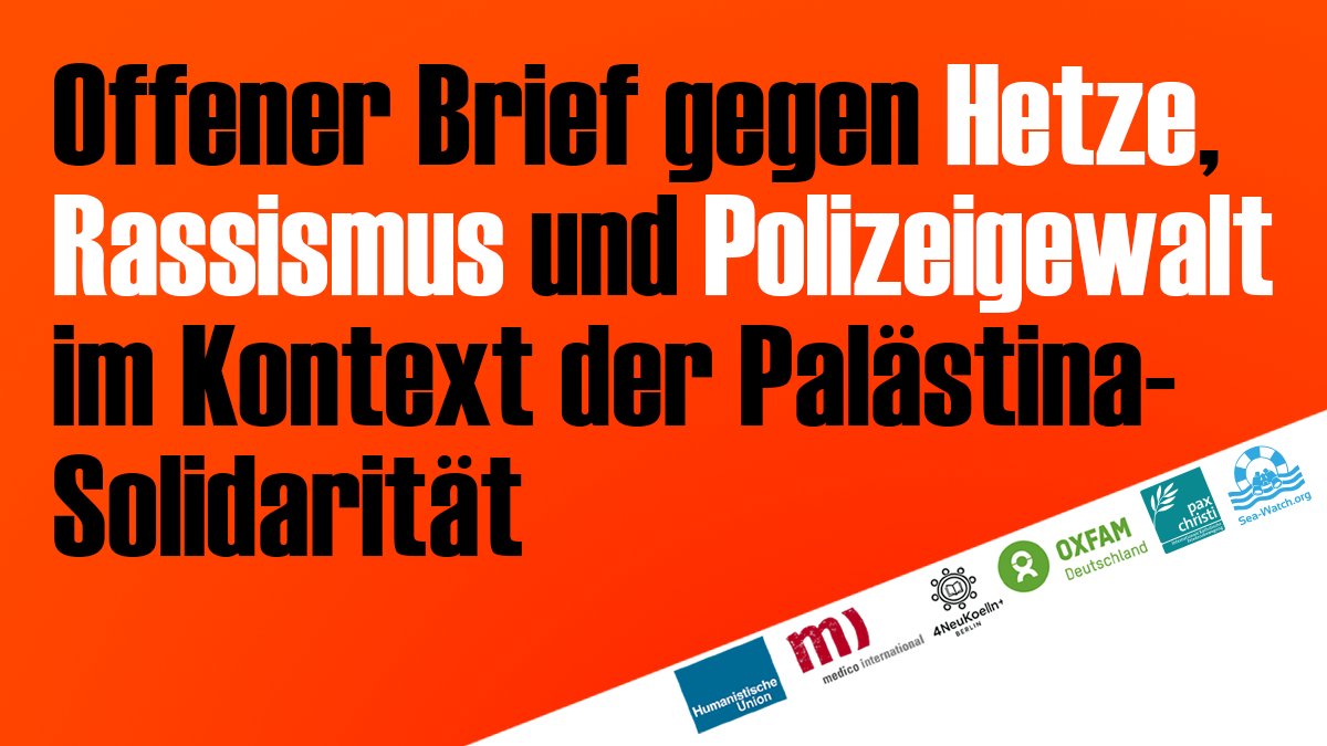 Offener Brief gegen Hetze, #Rassismus und #Polizeigewalt. Wir fordern Konsequenzen für den Polizeigewerkschafter #manuelostermann!
📣 Teilt den Brief um öffentl. Druck zu machen!
➡️ docs.google.com/document/d/13L…

 <a href="/humunion/">Humanistische Union</a> <a href="/IPPNWgermany/">IPPNW Germany</a> <a href="/grundrechte1/">Grundrechtekomitee grundrechtekomitee.bsky.social</a> <a href="/nothilfe/">medico international</a> <a href="/Oxfam_DE/">Oxfam Deutschland</a> <a href="/seawatchcrew/">Sea-Watch</a>