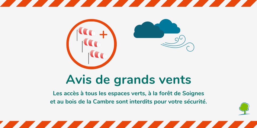 Bruxelles Environnement - Leefmilieu Brussel (@bruxellesenv) on Twitter photo Compte tenu des rafales de vents annoncées d’au moins 80 km/h, les parcs, réserves naturelles et bois régionaux, dont la forêt de Soignes, seront interdits d’accès au public à partir de ce samedi 07/12 à 10 h. La fin de restriction d’accès est prévue le dimanche 08/12 à 08 h. Compte tenu des rafales de vents annoncées d’au moins 80 km/h, les parcs, réserves naturelles et bois régionaux, dont la forêt de Soignes, seront interdits d’accès au public à partir de ce samedi 07/12 à 10 h. La fin de restriction d’accès est prévue le dimanche 08/12 à 08 h.