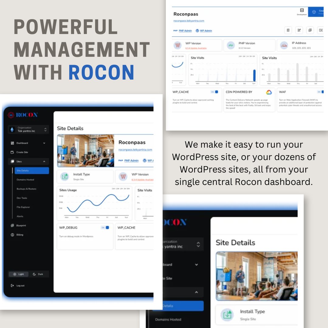 Roconpaas's tweet image. Take control of your WordPress sites effortlessly with Rocon! 🎯 From a single, intuitive dashboard, manage one site or dozens with ease.
Ready to experience powerful management? 🚀
👉 Visit Rocon today: roconpaas.com
#WordPress #Rocon #StreamlineYourWorkflow