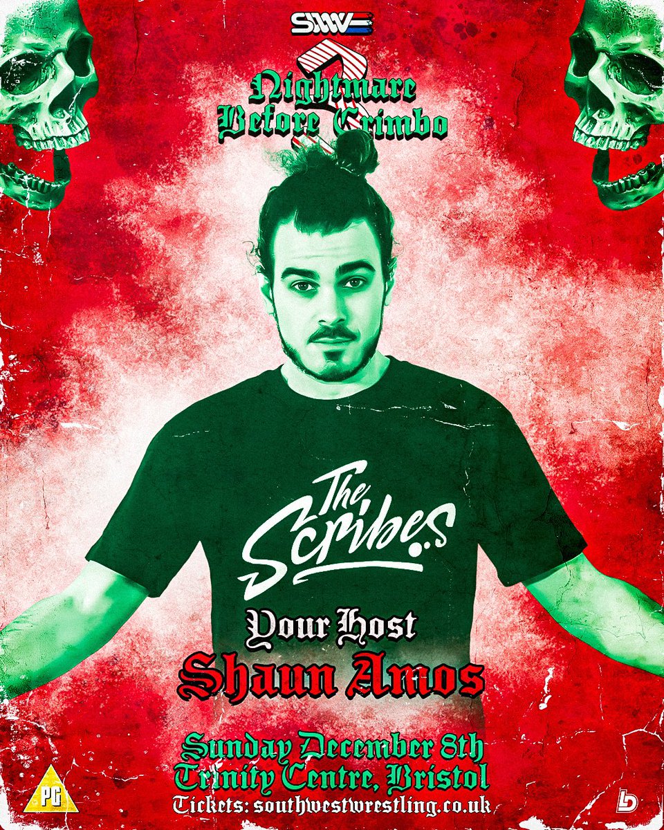 South West Wrestling (@swwwrestling) on Twitter photo 💀🎄YOUR HOST🎄💀
One half of Bristol's own incredible hip hop freestyling group <a href="/TheScribes/">The Scribes</a>, Shaun Amos will be making his SWW hosting debut THIS SUNDAY!
🗓️ Sunday December 8th
📍 <a href="/TrinityBristol/">Trinity Bristol</a>
🎟️ southwestwrestling.co.uk
#sww #wrestling #bristol #events 💀🎄YOUR HOST🎄💀
One half of Bristol's own incredible hip hop freestyling group <a href="/TheScribes/">The Scribes</a>, Shaun Amos will be making his SWW hosting debut THIS SUNDAY!
🗓️ Sunday December 8th
📍 <a href="/TrinityBristol/">Trinity Bristol</a>
🎟️ southwestwrestling.co.uk
#sww #wrestling #bristol #events